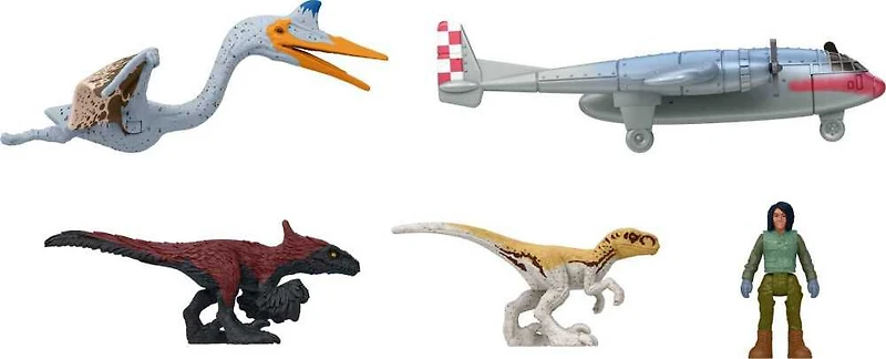 Figurines MINIS Jurassic World: Dominion, coffret multiple combat ou vol de 5 jouets inspirés de films