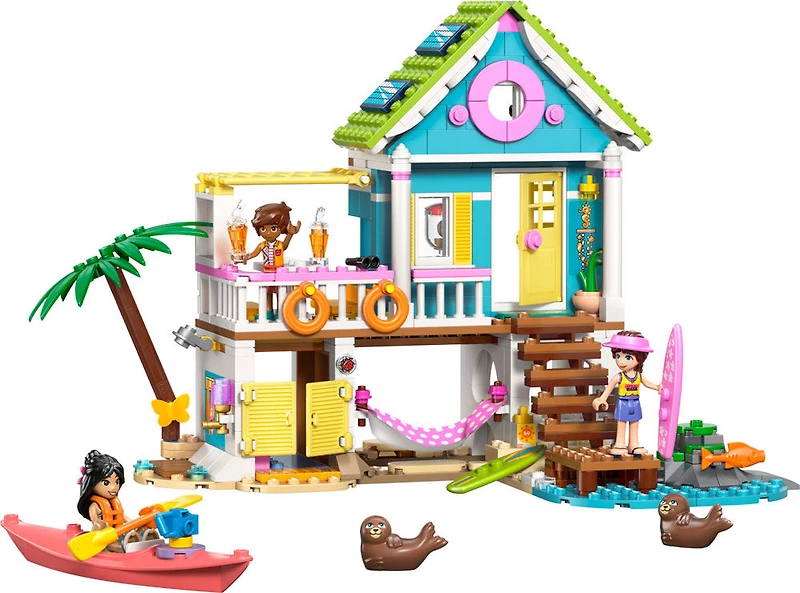 LEGO Friends La Maison sur la Plage et les Phoques - Ensemble de Construction avec 3 Minipoupées et 2 Phoques - 42699