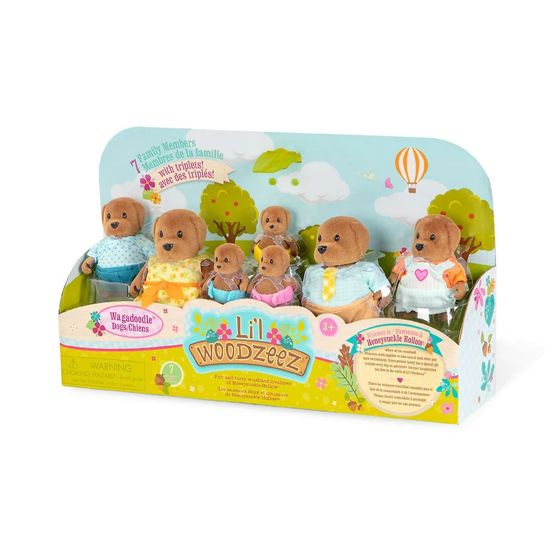 Wagadoodle Chiens, Woodzeez, Ensemble de petites figurines de chiens