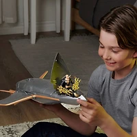 DC Comics, Vaisseau Hawk Cruiser Patrol, comprend des figurines articulées Black Adam et Hawkman, plus de 40 cm de large, Première Édition