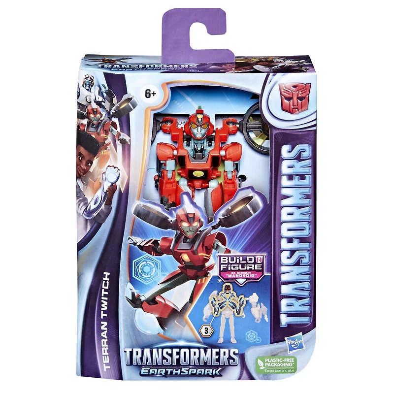 Transformers EarthSpark, figurine Terran Twitch classe Deluxe de 12,5 cm, jouet robot