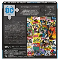 DC Comics, Detective Comics, Puzzle de 1 000 pièces représentant un collage de couvertures de comics rétro avec Batman et Le Joker, avec poster