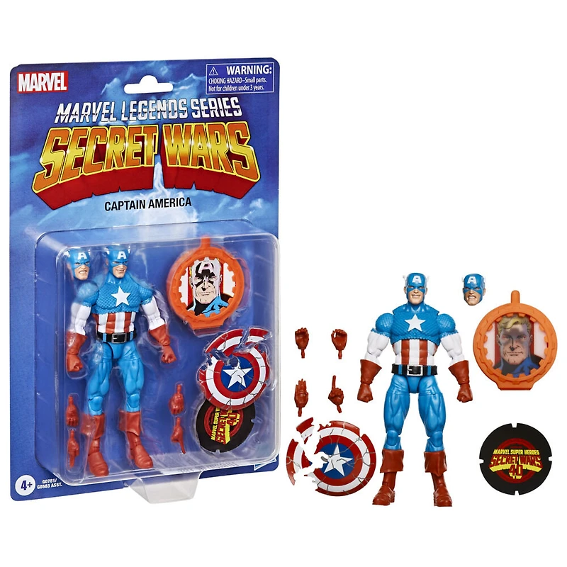 Marvel Legends Series Captain America, figurine de collection de 15 cm, inspirée des bandes dessinées rétro Avengers Marvel Secret Wars