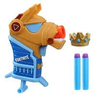 Nerf Fortnite Micro Y0nd3r, mini-blaster à fléchettes, inspiré du modèle Y0nd3r de Fortnite, inclut 2 fléchettes Nerf et couronne amovible