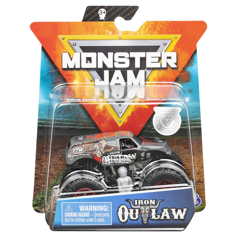 Monster Jam, Official Iron Outlaw Monster Truck, Die-Cast Vehicle, Arena Favorites Series, 1:64 Scale