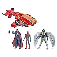 Marvel Spider-Man Jet araignée avec 3 figurines articulées
