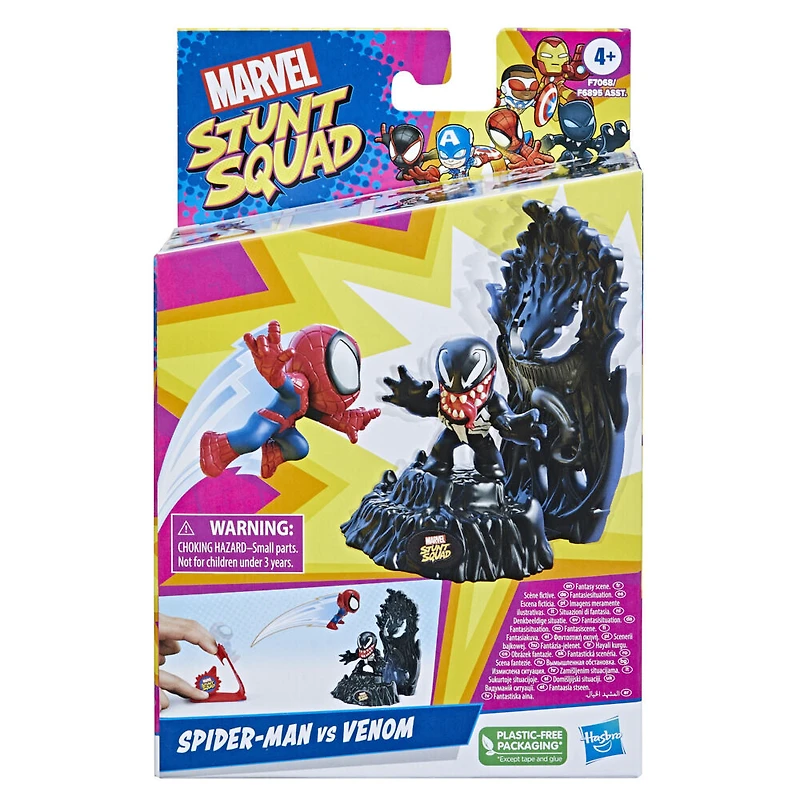 Marvel Stunt Squad, Spider-Man contre Venom, coffret de figurines de 3,5 cm
