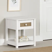Bloom 1-Drawer Nightstand WH Faux Rattan