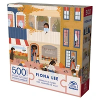 Puzzles Spin Master, Puzzle Une journée en ville, Puzzle de 500 pièces par l'artiste Fiona Lee avec poster décoratif