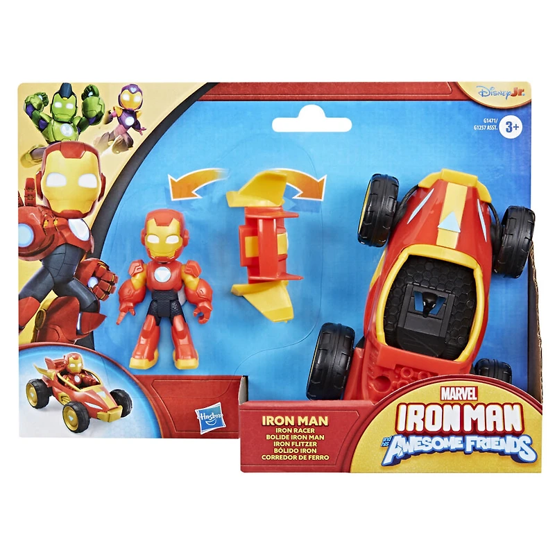 Marvel Iron Man and his Awesome Friends, figurine Iron Man et véhicule Bolide Iron Man