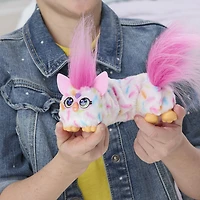 Furby DJ Furblets Berry-Cup-Cake Mini Electronic Plush Toy with Funny Stretchable Sound Effects & Music, Speaks Furbish, White & Pink