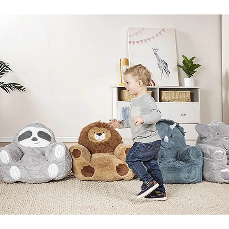 Chaise de personnage en peluche Cuddo Buddies pour tout-petits - Éléphant