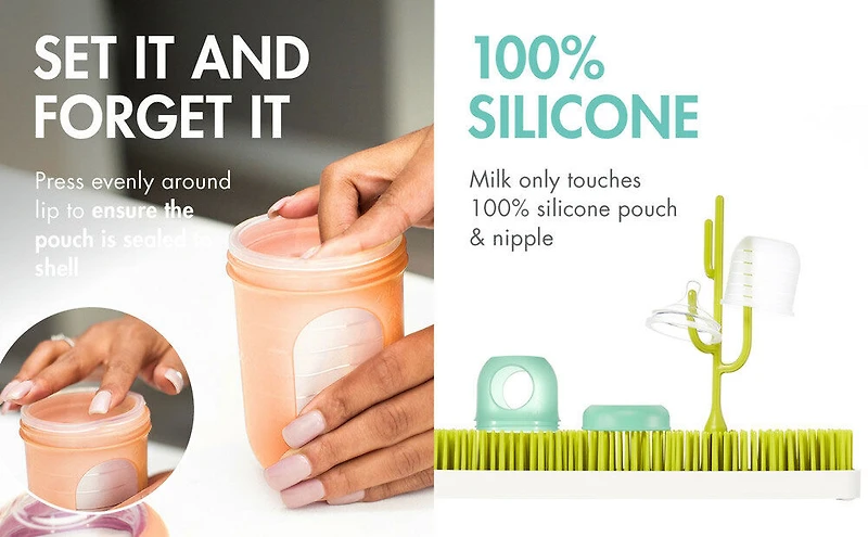 Bouteille en silicone Nursh 4oz, paquet de 3