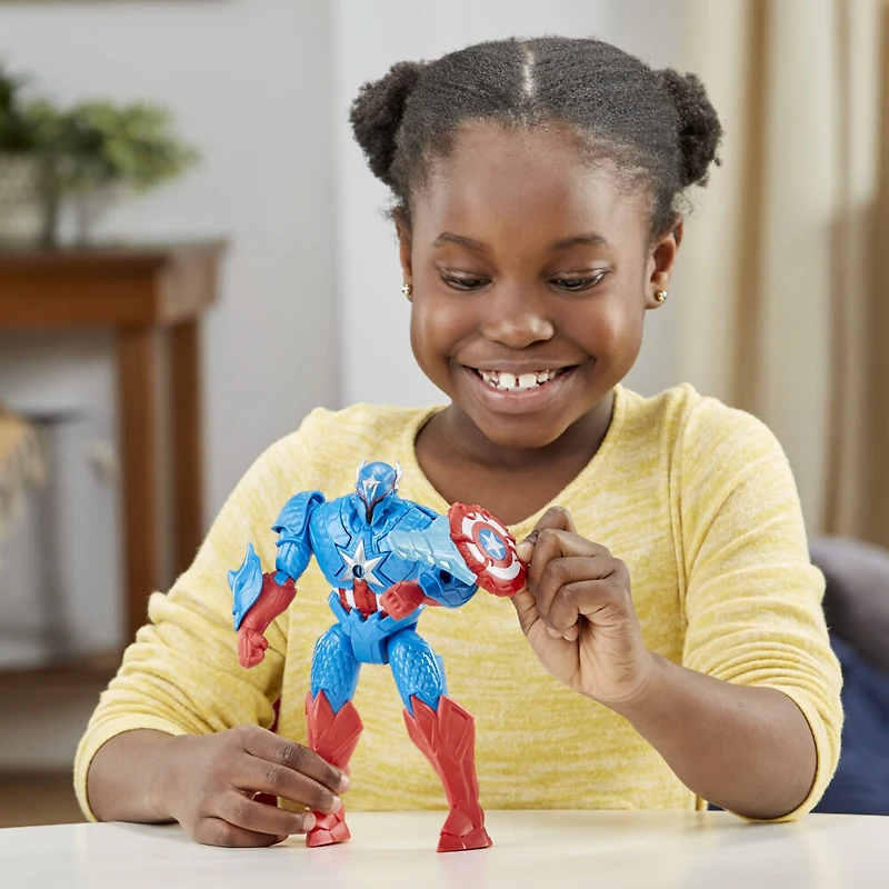 Marvel Avengers Mech Strike Monster Hunters, figurine deluxe Captain America Armure