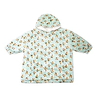 Jesse & Lulu Lounge Oversized Hooded Blanket: Aqua Sloth  L/XL
