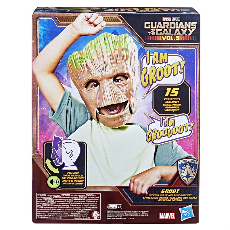 Marvel Gardiens de la galaxie Vol. 3, masque de déguisement de Groot, masque parlant de Groot