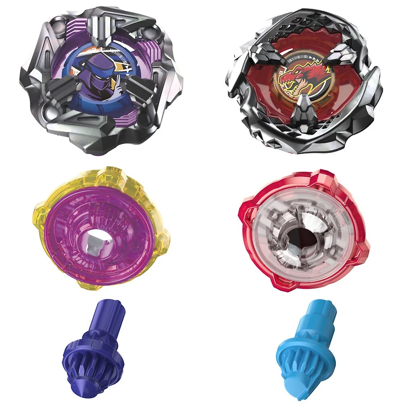 Beyblade X Beat Tyranno 4-70Q & Knife Shinobi 4-80HN Dual Pack Set with 2 Right-Spinning Tops; Authentic Takara Tomy Battle Tops