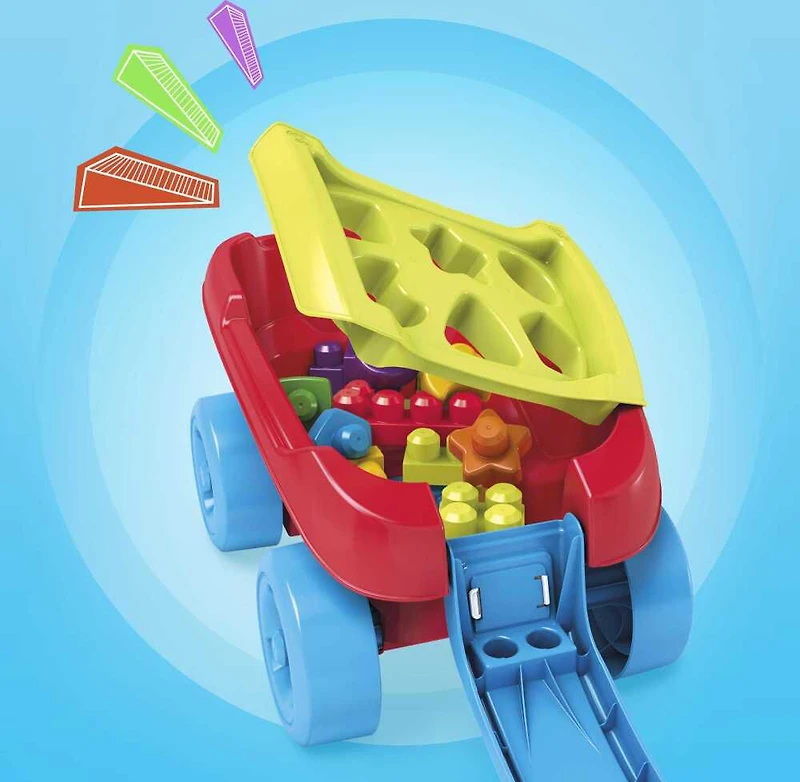 Chariot trieur de formes de Mega Bloks - Bleu