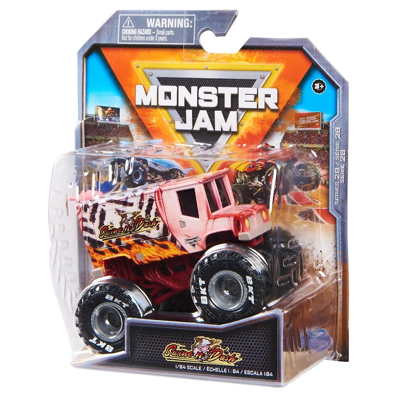 Monster Jam, Monster truck Swine n Dash officiel, véhicule en métal moulé, échelle 1:64, Jouets pour garçons à partir de 3 ans