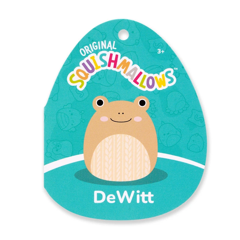 Peluche Squishmallows 12" - DeWitt la grenouille bronzée avec ventre en tricot torsadé gaufré