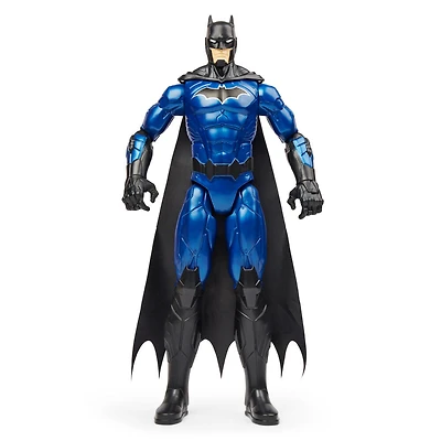 Batman, Figurine articulée Metal-Tech Batman de 30,5 cm (costume noir/bleu