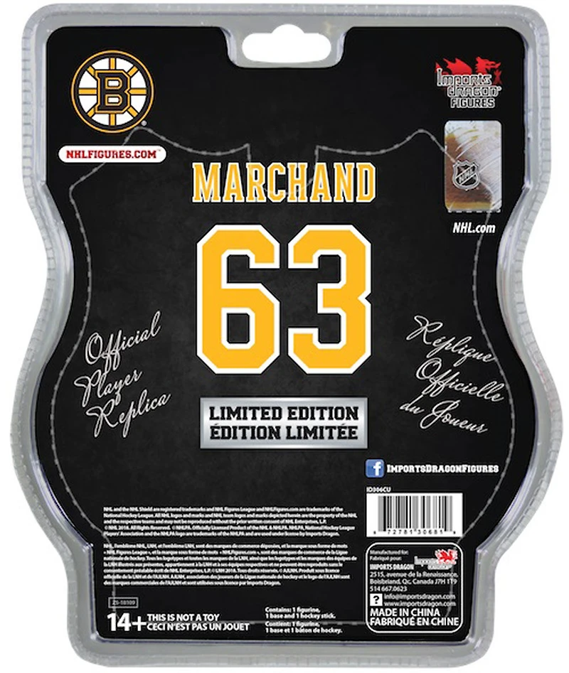 Brad Marchand des Bruins de Boston -  Figurine de la LNH de 6 pouces.