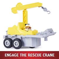 PAW Patrol, Camion 2-en-1 transformable X-Treme Truck de Ruben avec excavatrice, grue, sons et lumières, figurines