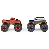 Monster Jam, Coffret de 2 monster trucks officiels en métal moulé Grave Digger vs Grave Digger The Legend qui changent de couleur, échelle 1:64