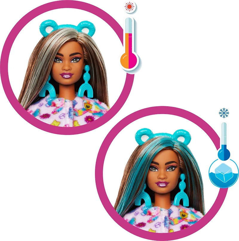 Barbie Cutie Reveal Care Bears Doll & Accessories, Series 2 Good Vibes Bear with 10 Surprises