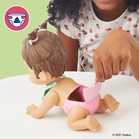 Baby Alive Lil Snacks Doll, Eats and "Poops," 8-inch Baby Doll with Snack Mold, Brown Hair
