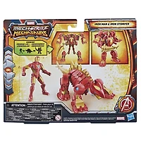 Marvel Mech Strike Mechasaurs, figurine Iron Man de 10 cm avec Iron Stomper Mechasaur