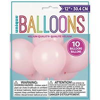 12" Latex Balloons, 10 pieces - Petal Pink