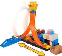 Hot Wheels City Super Police Station Playset with 1:64 Scale Police Toy Car & Adjustable Track Loop