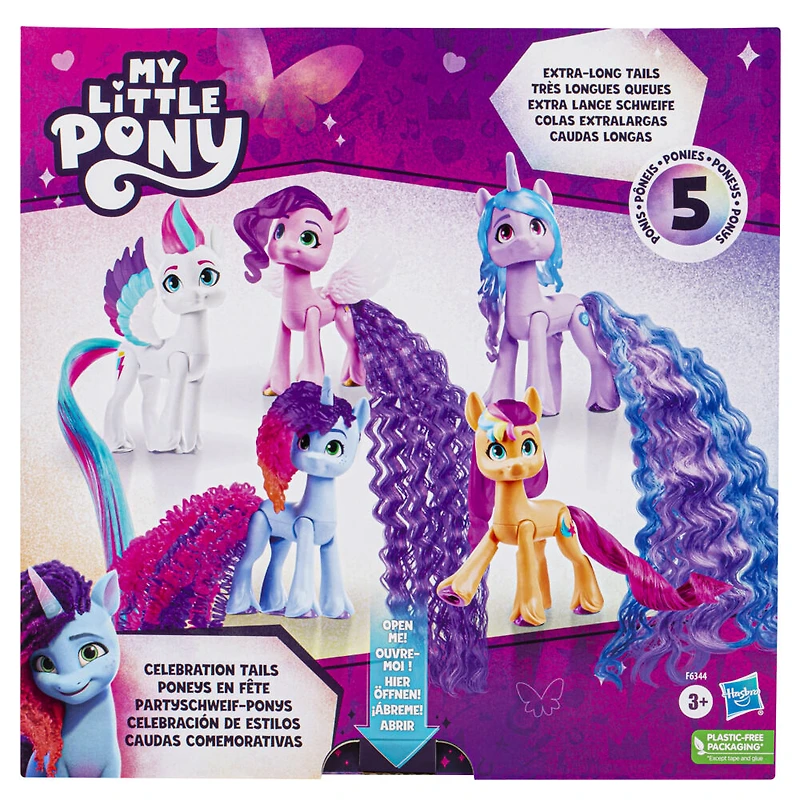 My Little Pony Poneys en fête, pack de 5 figurines de 7,5 cm pour filles et garçons, jouets de licorne - Notre exclusivité