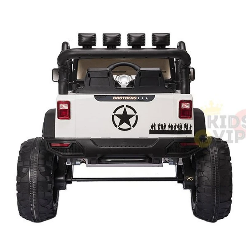 KidsVip 24V Enfants Grandes EVA Roues Camion Voiture Eléctrique avec Commande à Distance - Blanc - Édition anglaise
