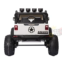 KidsVip 24V Enfants Grandes EVA Roues Camion Voiture Eléctrique avec Commande à Distance - Blanc - Édition anglaise