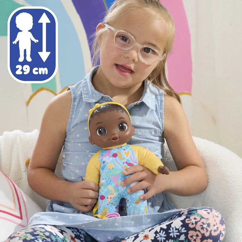 Baby Alive Soft 'n Cute, cheveux noirs, première poupée de bébé, lavable au corps souple, 28 cm