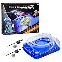 Beyblade X Drop Attack Battle Set with Beystadium Arena, 2 Right-Spinning Takara Tomy Tops, 2 Launchers, Battling Tops Game Toys