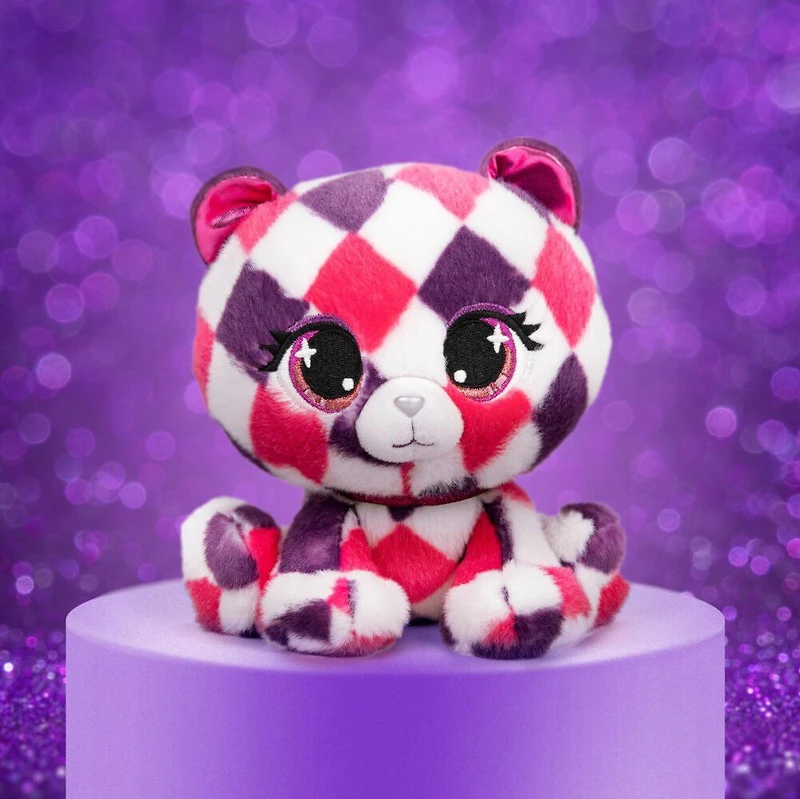 P.Lushes Designer Fashion Pets, Quinn O'Bearci, ourse en peluche de luxe, rose/violet, 15,2 cm