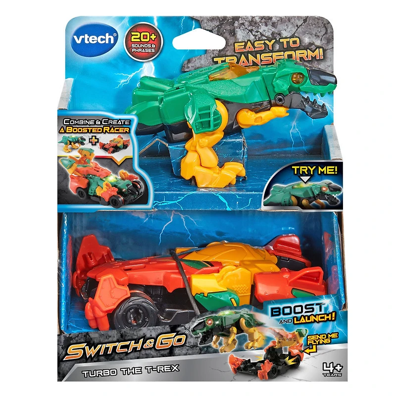 VTech Switch & Go Boost Flex le T-Rex + Voiture Racer - Édition anglaise