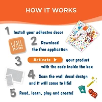 Wall Stories autocollant muraux pour enfants - Découvrir les couleurs - Autocollants muraux interactifs pour chambre d'enfants - Grand autocollant mural avec application de jeu et d'activité gratuite