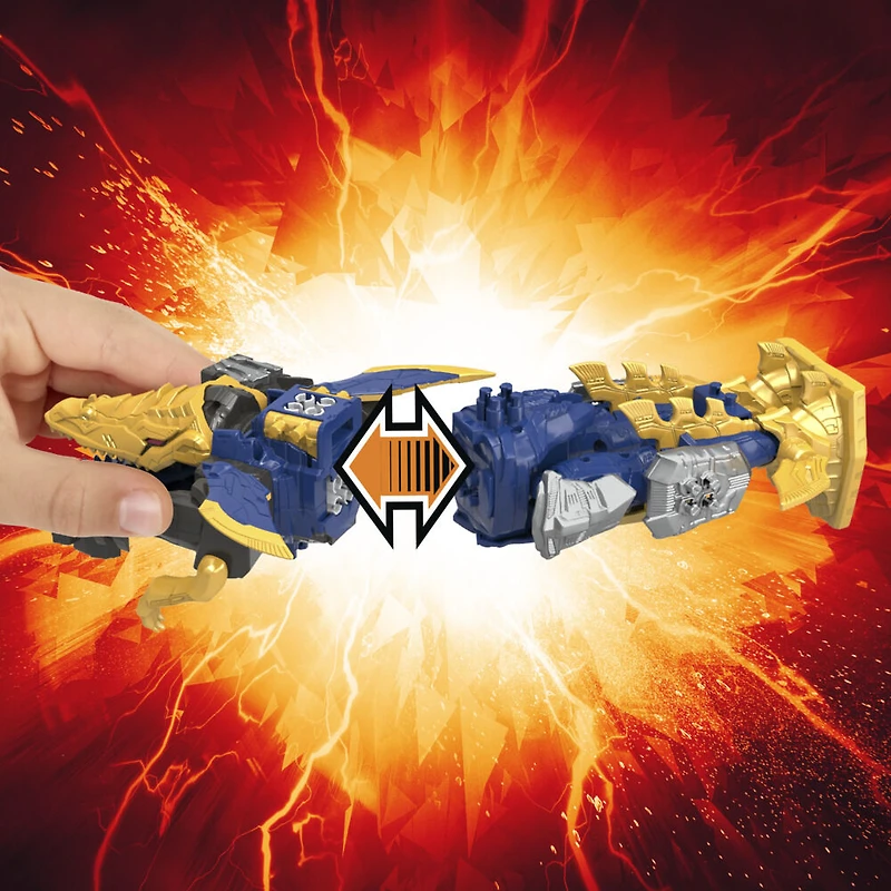 Power Rangers Dino Fury Mosa Razor Zord, Zord robot dinosaure avec système d'assemblage Zord Link