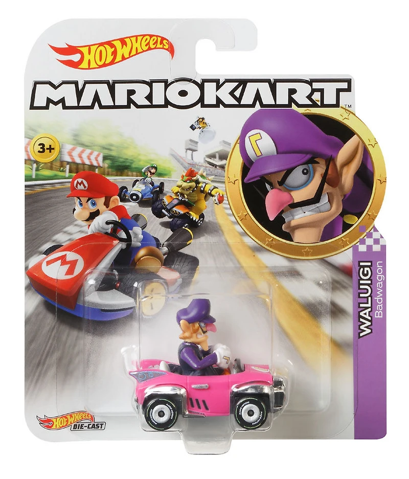 Hot Wheels Mario Kart Replica Waluigi Badwagon Die-Cast