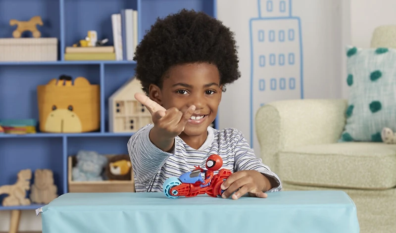 Marvel Spidey et ses Amis Extraordinaires, figurine articulée Spidey avec moto