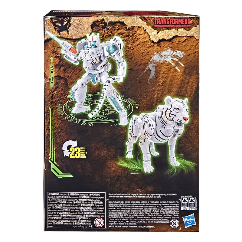 Transformers Generations War for Cybertron : Kingdom, figurine WFC-K35 Tigatron de 17,5 cm, classe Voyageur