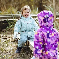Kids Fleece Lined Rain Jackets | Minty Forest