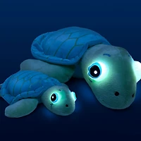 NightBuddies and BabyBuddies Set of 15" and 5" Plush Turtle Green Light-Up Eyes