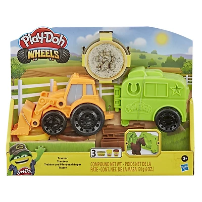 Play-Doh Wheels Tracteur de ferme, jouet pour enfants avec moule de remorque