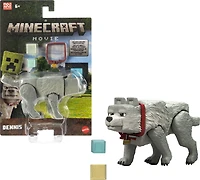 Minecraft Dennis the Wolf Action Figure & Accessories, 3.25-inch Toy Set Inspired by A Minecraft Movie