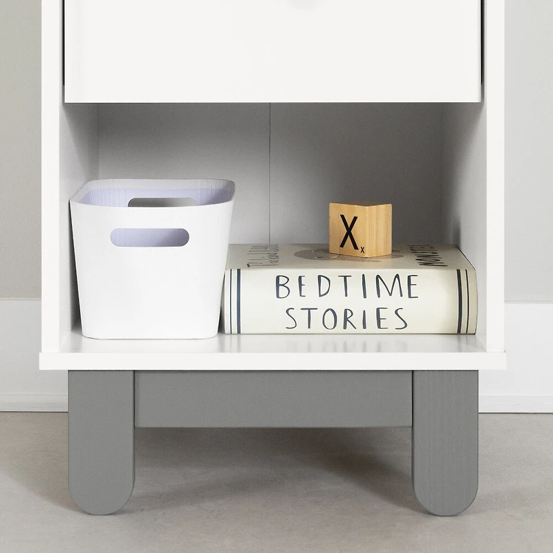 Bebble Table de chevet Gris clair et Blanc
